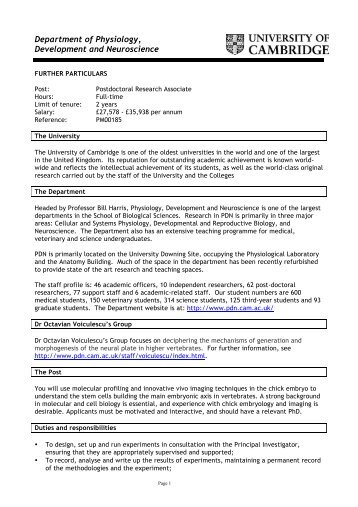 PM00185_Further particulars - Department of Physiology ...