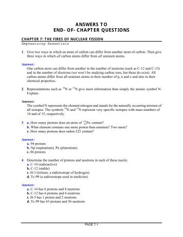 ANSWERS TO END-OF-CHAPTER QUESTIONS - Chemistry Courses