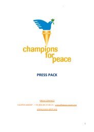 see the press file - Peace and Sport