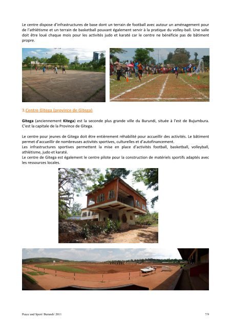 programme de consolidation de la paix au burundi - Peace and Sport