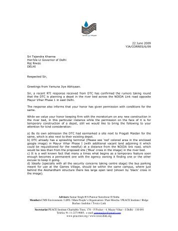 Letter to Hon'ble LG of Delhi (22 June 2009).pdf - PEACE Institute ...