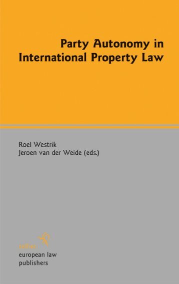 Party Autonomy in International Property Law - Peace Palace Library