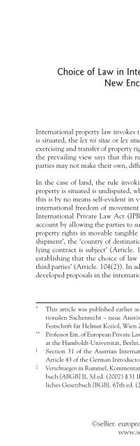 Party Autonomy in International Property Law - Peace Palace Library