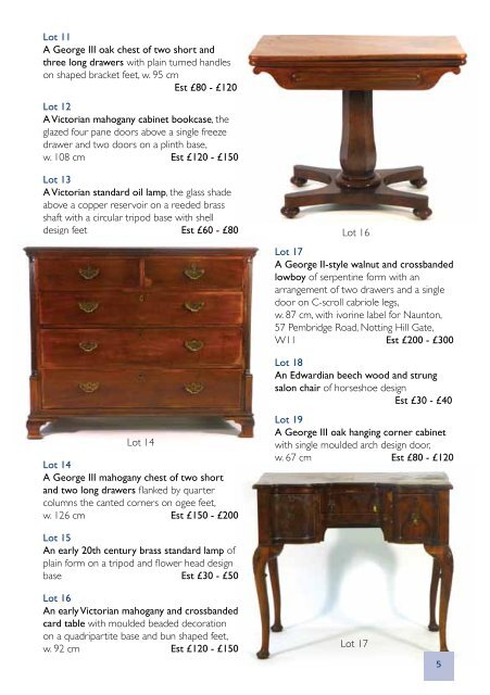 Sale Of Antique Furniture & Collectors - W&H Peacock