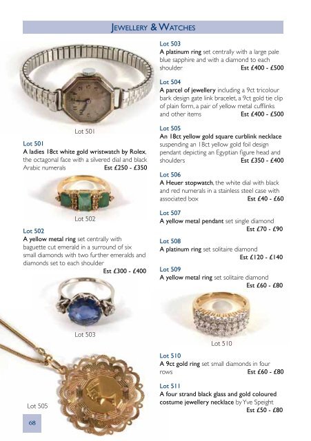 Antique Furniture & Collectors' Items Jewellery ... - W&H Peacock