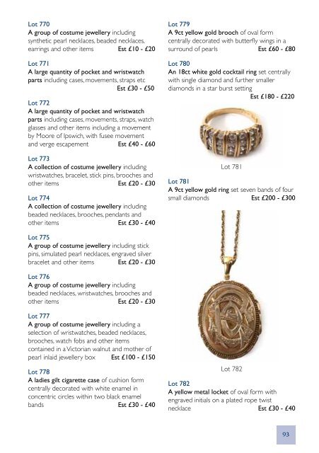 Antique Furniture & Collectors' Items Jewellery ... - W&H Peacock