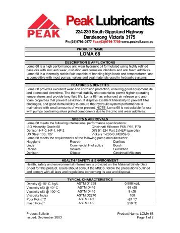 LOMA 68 - PEAK OIL