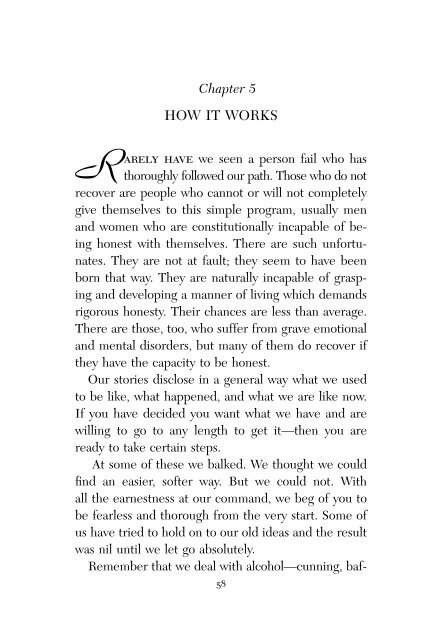 Chapter 5 - How It Works - Alcoholics Anonymous