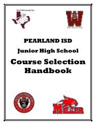 PISD Junior High Course Selection Handbook - Pearland ...