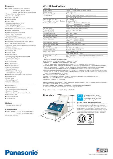 UF-4100 - Panasonic