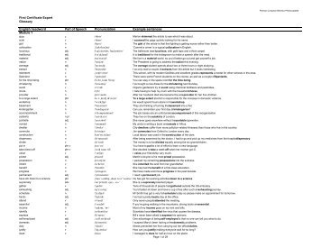 First Certificate Expert Glossary - Pearson Education