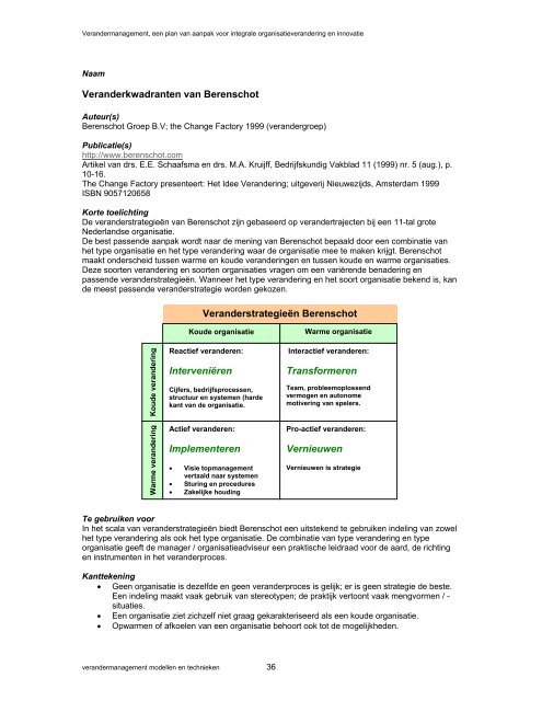 Verandermanagement: Modellen en technieken - Pearson Education