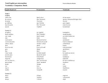 Total English Pre-Intermediate Eng-Dutch - Pearson Education