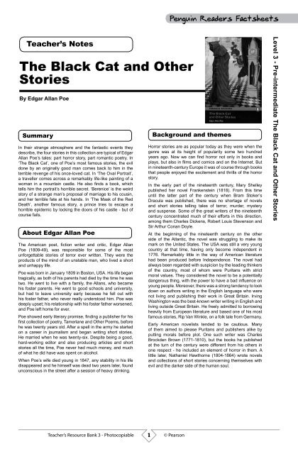 The Black Cat and Other Stories - Pearson ELT