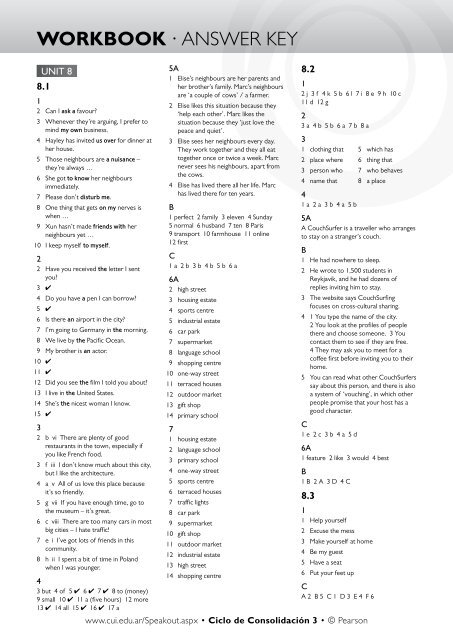 WORKBOOK Â· ANSWER KEY - Pearson ELT