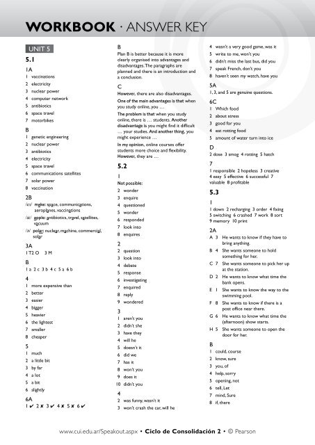 WORKBOOK Â· ANSWER KEY - Pearson ELT