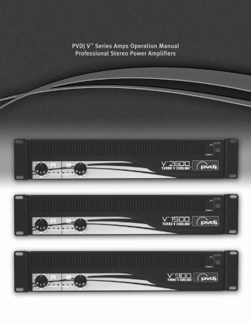 PVDJ V™ Series Amps Operation Manual ... - Peavey.com