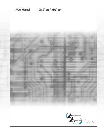 GME™ 131 / AEQ™ 215 User Manual - Peavey.com