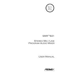 SMRTM821 Stereo Mic/Line Program Audio Mixer ... - Peavey.com
