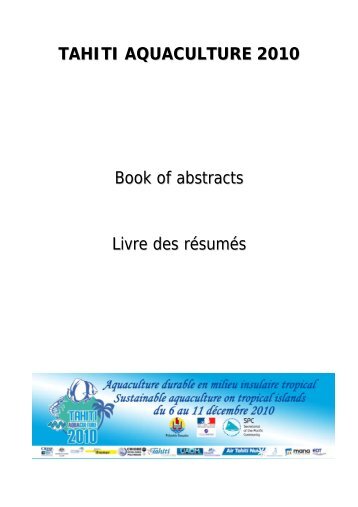 Développement de l'aquaculture à Saint-Pierre et - Secretariat of the ...