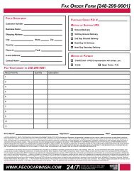 FAX ORDER FORM [248-299-9001] - PECO Car Wash Systems