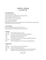 MARTIN A. NOWAK - Program for Evolutionary Dynamics - Harvard ...