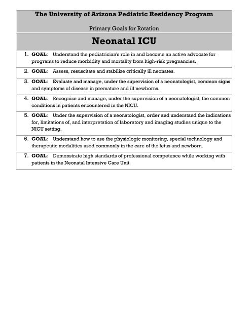 Neonatal ICU - University of Arizona Department of Pediatrics