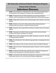 Infectious Diseases - University of Arizona Department of Pediatrics