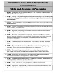 Child and Adolescent Psychiatry - University of Arizona Department ...