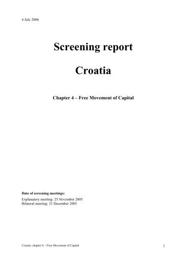 Screening report: ch.4 Free Mvmt Capital - European Commission