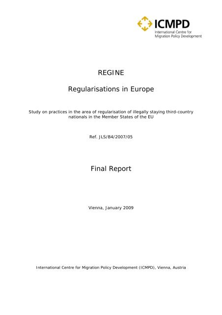 REGINE Regularisations in Europe Final Report - European ...