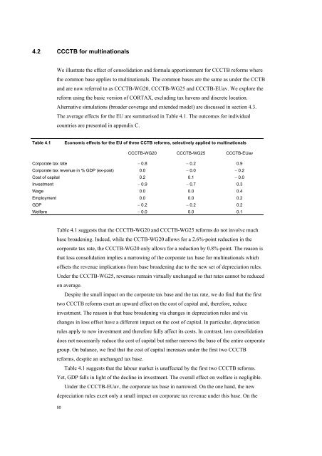 The economic effects of EU-reforms in corporate income tax systems