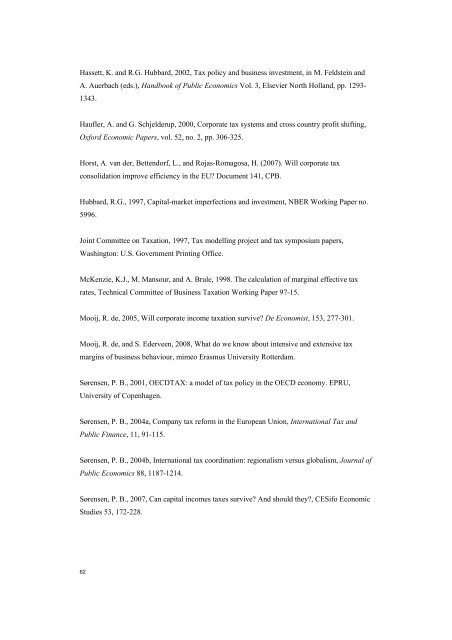 The economic effects of EU-reforms in corporate income tax systems