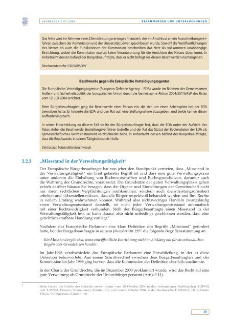 Jahresbericht 2006 - EOI