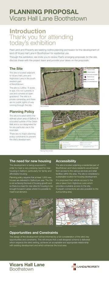 Vicars Hall Public Exihibition Boards - Peel