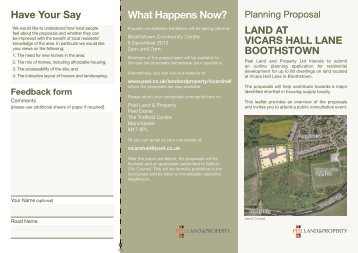 Vicars Hall Public Consultation Information Leaflet - peel.co.uk