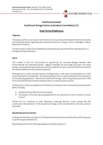Download the Term of reference document here - Peel
