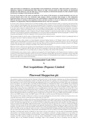 147231 Project Pegasus Offer Document Intro_147231 ... - peel.co.uk