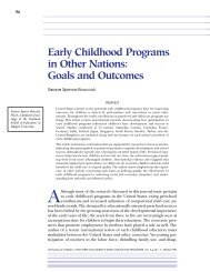 Early Childhood Programs in Other Nations: Goals and Outcomes