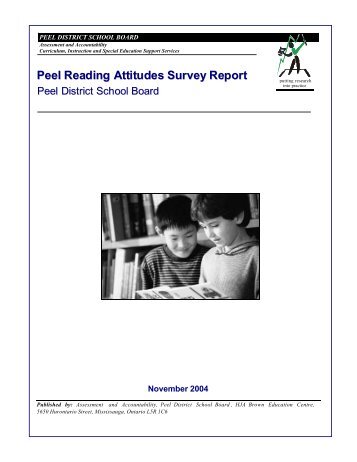 Peel Reading Attitudes Survey Report, 2004 - Peel Early Years