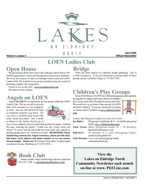 Lakes on Eldridge North LOEN Ladies Club Open House ... - Peel, Inc.