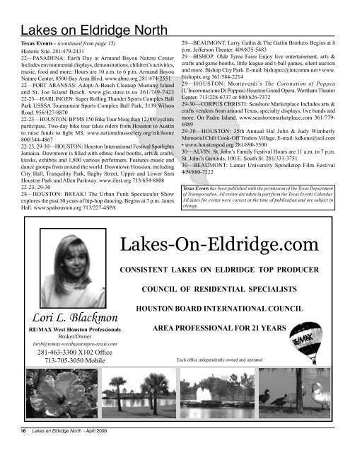 Lakes on Eldridge North LOEN Ladies Club Open House ... - Peel, Inc.