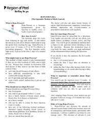 Birth Control Methods Fact Sheets - Depo-Provera ... - Region of Peel