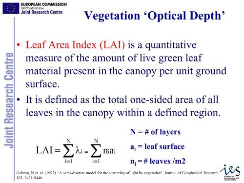 Vegetation Radiative Transfer Modelling (Nadine Gobron) - PEER