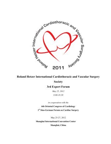 Roland Hetzer International Cardiothoracic and Vascular Surgery ...