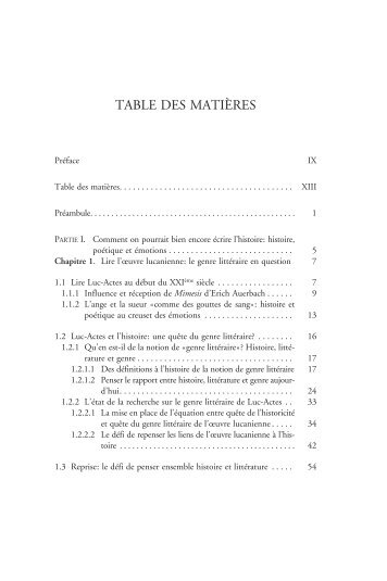 TABLE DES MATIÈRES - Peeters