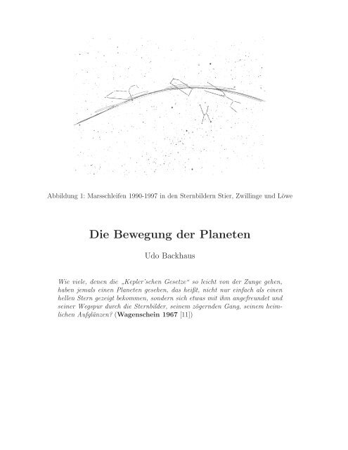 Die Bewegung der Planeten - Didaktik der Physik