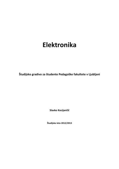 Elektronika 1 - Å¡tudijsko leto 1999/2000 - PedagoÅ¡ka fakulteta