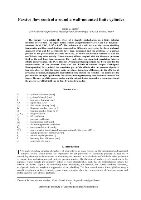 Passive flow control around a wall-mounted finite cylinder - Pegasus