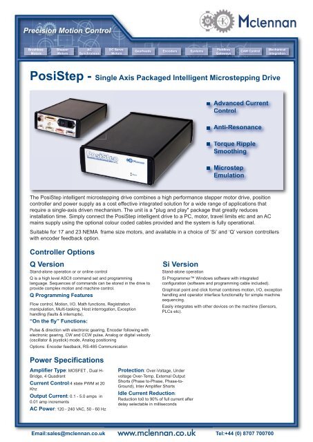 PosiStep - Mclennan Servo Supplies Ltd.